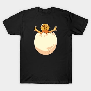 Alien Orange Cartoon Egg Hatch T-Shirt